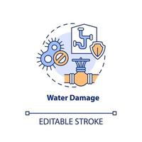 Water damage concept icon. Prevent flooding. Way to minimize common accidents abstract idea thin line illustration. Isolated outline drawing. Editable stroke vector