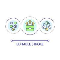 Business development plan loop concept icon. Career growth. Company strategy. Boost success abstract idea thin line illustration. Isolated outline drawing. Editable stroke vector