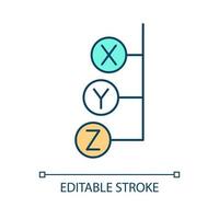 Consistency principle RGB color icon. Development phases. Progressive order. Logical planning steps. Isolated vector illustration. Simple filled line drawing. Editable stroke