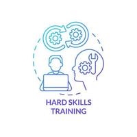 Hard skills training blue gradient concept icon. Corporate development type for workforce abstract idea thin line illustration. Technical abilities. Isolated outline drawing vector