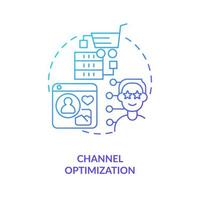 Channel optimization blue gradient concept icon. Business digitization. Data science in marketing abstract idea thin line illustration. Isolated outline drawing vector