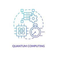Quantum computing blue gradient concept icon. Machine learning development. Data science technology abstract idea thin line illustration. Isolated outline drawing vector