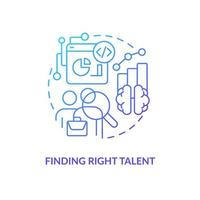 Finding right talent blue gradient concept icon. Employees hiring process. Data science challenge abstract idea thin line illustration. Isolated outline drawing vector