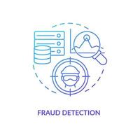 Fraud detection blue gradient concept icon. Firewall software. AI and data science solution for business abstract idea thin line illustration. Isolated outline drawing vector