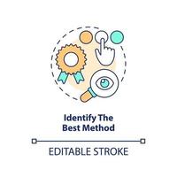 Identify best method concept icon. Most suitable usability testing type. Research abstract idea thin line illustration. Isolated outline drawing. Editable stroke vector