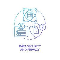 Data security and privacy blue gradient concept icon. Information protection. Datalogy challenge abstract idea thin line illustration. Isolated outline drawing vector
