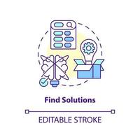 Find solution concept icon. Determine problem solving. Overcoming flaws. Optimization abstract idea thin line illustration. Isolated outline drawing. Editable stroke vector