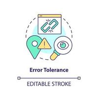 Error tolerance concept icon. Finding mistakes. Software safety. Usability testing abstract idea thin line illustration. Isolated outline drawing. Editable stroke vector