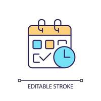 Time management RGB color icon. Scheduling business events. Planning important appointment. Isolated vector illustration. Simple filled line drawing. Editable stroke