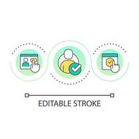 Person identification loop concept icon. Security verification. Safety validation. Protection service abstract idea thin line illustration. Isolated outline drawing. Editable stroke vector