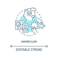 Jakob law turquoise concept icon. Pattern usage. Mental model in UX design abstract idea thin line illustration. Isolated outline drawing. Editable stroke vector