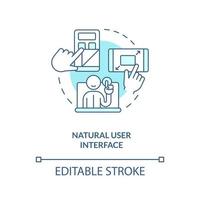 Natural user interface turquoise concept icon. Psychology in UX research abstract idea thin line illustration. Isolated outline drawing. Editable stroke vector