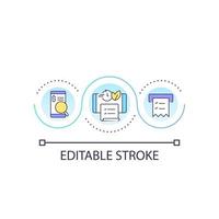 Electronic statement loop concept icon. Download and print documents. Online banking benefit abstract idea thin line illustration. Isolated outline drawing. Editable stroke vector