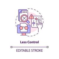 Less control concept icon. Third party management. IT staffing service disadvantage abstract idea thin line illustration. Isolated outline drawing. Editable stroke vector