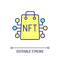 Special edition NFT RGB color icon. Digital marketing technology. Crypto art offer for customers. Isolated vector illustration. Simple filled line drawing. Editable stroke