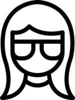 girl glasses vector illustration on a background.Premium quality symbols.vector icons for concept and graphic design.