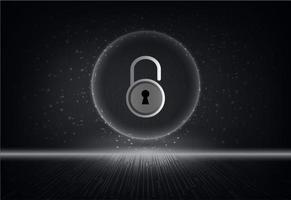 Modern Holographic Padlock on Technology Background vector