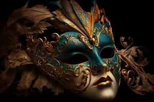 Elegant composition with venetian carnivals mask photo