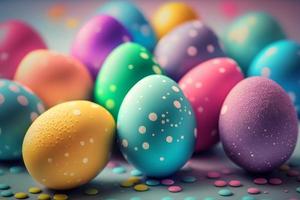Sweet colorful easter eggs background national holiday celebration concepts photo