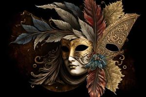 Elegant composition with venetian carnivals mask photo