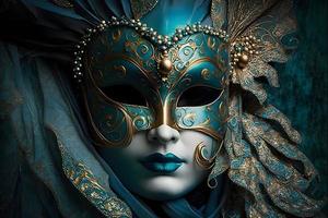 Elegant mask of venetian carnival photo