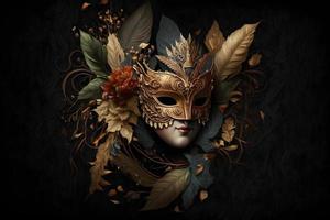 Elegant composition with venetian carnivals mask photo