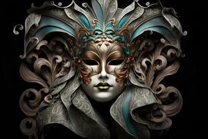Elegant composition with venetian carnivals mask photo