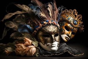 Elegant venetian carnival composition photo