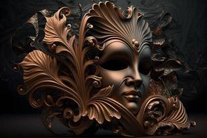 Elegant composition with venetian carnivals mask photo