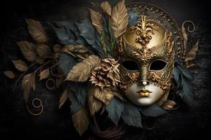 Elegant composition with venetian carnivals mask photo