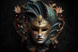 Elegant composition with venetian carnivals mask photo