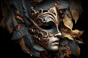 Elegant composition with venetian carnivals mask photo