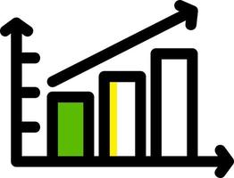 Escalating Bar Graph Vector Icon Design