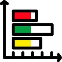 barras horizontales que muestran el diseño del icono del vector de progreso