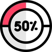 Half Pie Chart Vector Icon Design