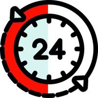 Diseño de icono de vector de 24 horas