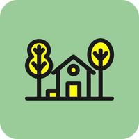 Home Landscape Vector Icon Design