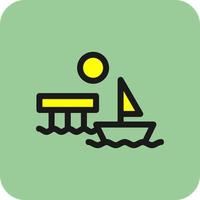 Dock Landscape Vector Icon Design