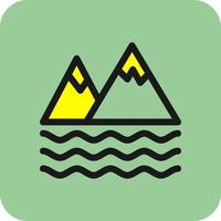 bahía paisaje vector icono diseño