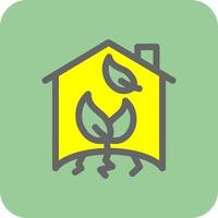 Green House Vector Icon Design