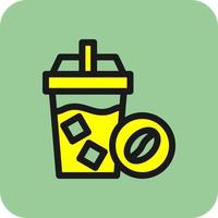 Cold Coffee Vector Icon Design