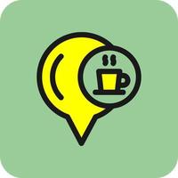 Cafe Location Vector Icon Design