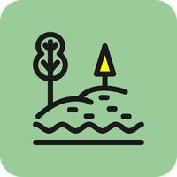 lago paisaje vector icono diseño