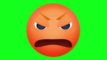 Angry emoji green screen 4k HD video