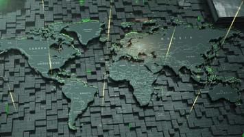 world map futuristic background 4K HD video