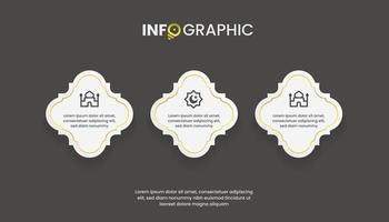 islamic infographic with 3 options or steps vector