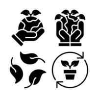 Ecology icons set. earth day, save world, recycle leaf, plant. Perfect for website mobile app, app icons, presentation, illustration and any other projects vector