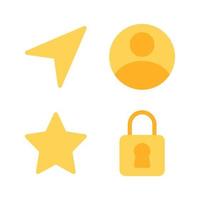 User Interface icons set. Share, user, star, locked. Perfect for website mobile app, app icons, presentation, illustration and any other projects vector