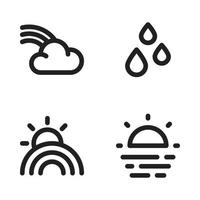 Weather icons set. rainbow, drop water, sun, sunny. Perfect for website mobile app, app icons, presentation, illustration and any other projects vector