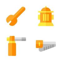 Labor Day icons set. wrench, firefighter, blowtorch, saw. Perfect for website mobile app, app icons, presentation, illustration and any other projects vector